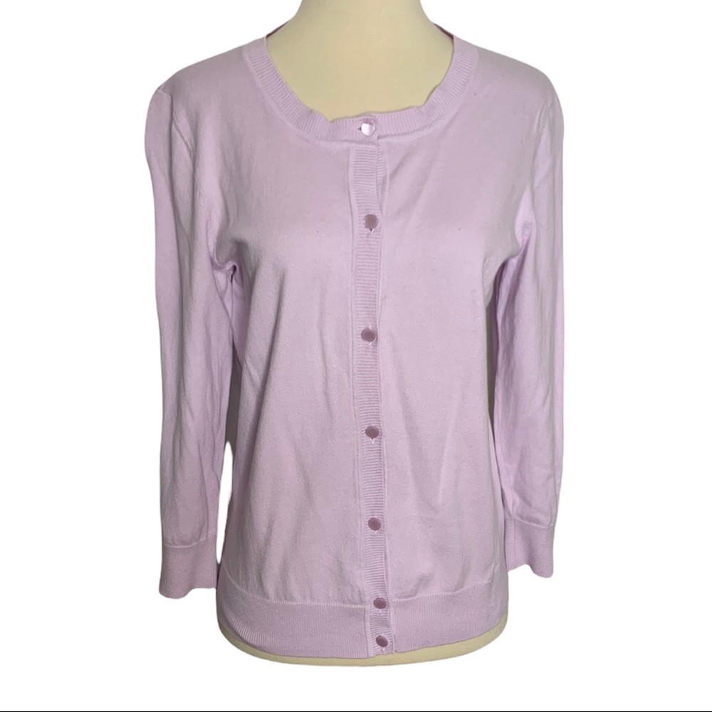 Talbots Pima Cotton lavender cardigan, S